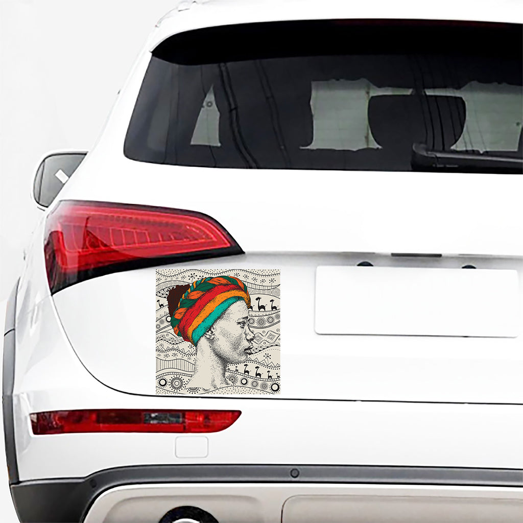 Ethnic African Girl Print Car Sticker