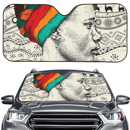 Ethnic African Girl Print Car Windshield Sun Shade