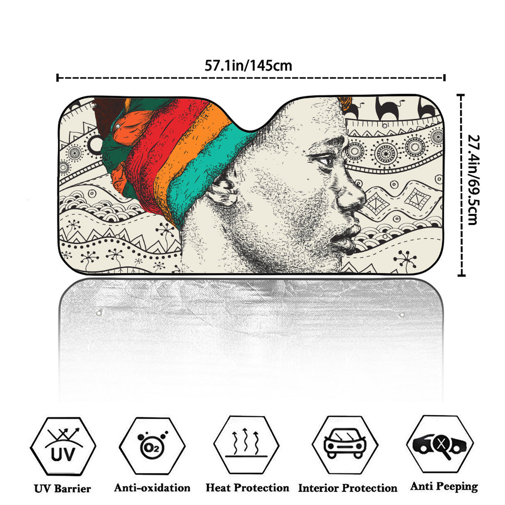 Ethnic African Girl Print Car Windshield Sun Shade
