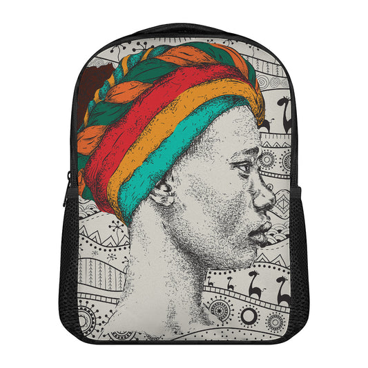 Ethnic African Girl Print Casual Backpack