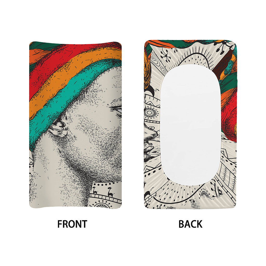 Ethnic African Girl Print Changing Pad Cover