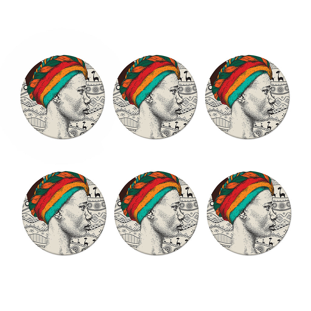Ethnic African Girl Print Coaster Set