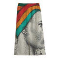 Ethnic African Girl Print Cotton Front Slit Maxi Skirt
