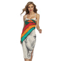 Ethnic African Girl Print Cross Back Cami Dress