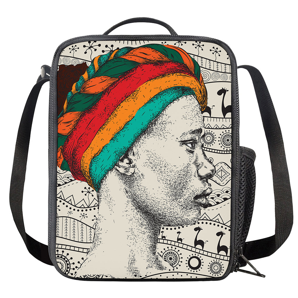 Ethnic African Girl Print Crossbody Lunch Bag