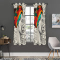 Ethnic African Girl Print Grommet Curtain Panels