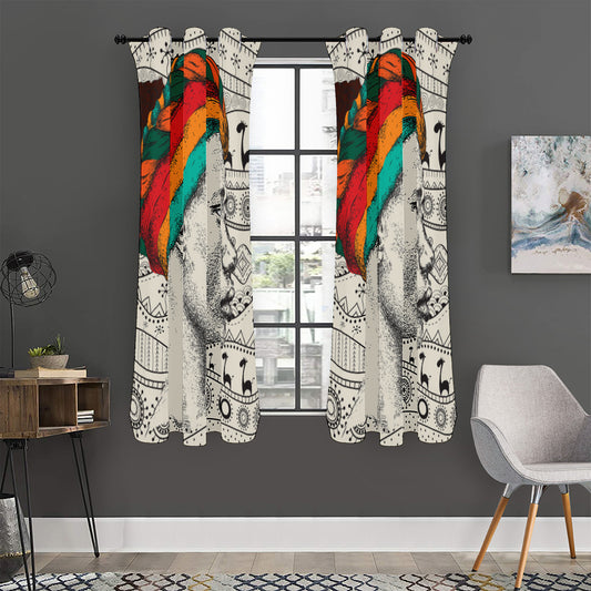 Ethnic African Girl Print Curtain
