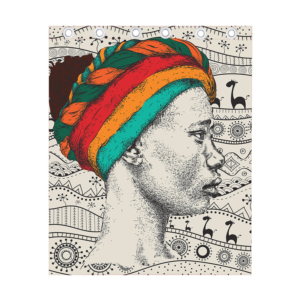Ethnic African Girl Print Curtain