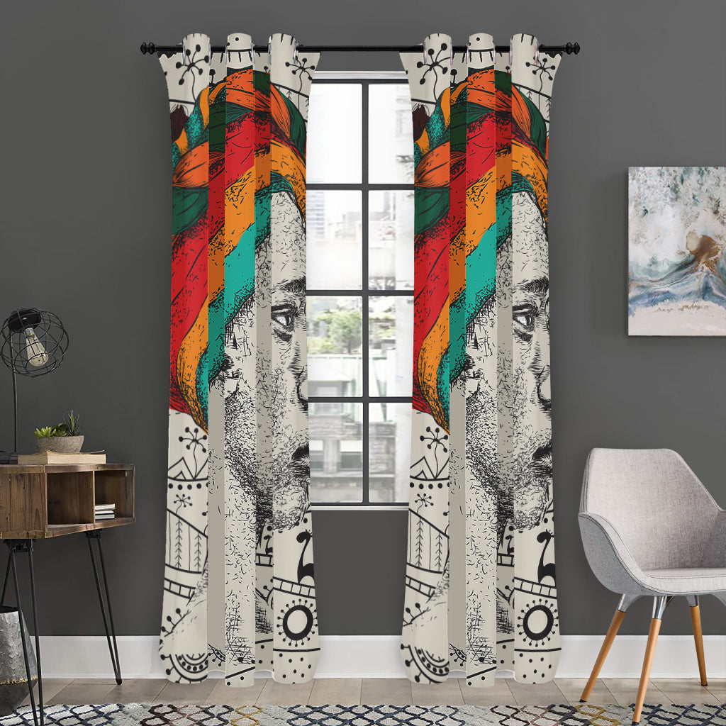 Ethnic African Girl Print Curtain