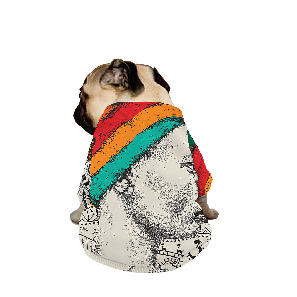 Ethnic African Girl Print Dog Zip Up Jacket