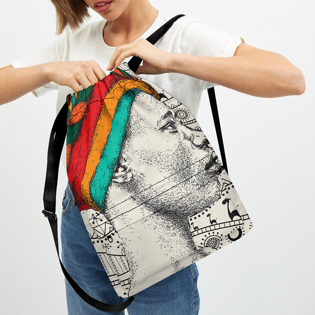 Ethnic African Girl Print Drawstring Backpack