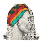 Ethnic African Girl Print Drawstring Bag