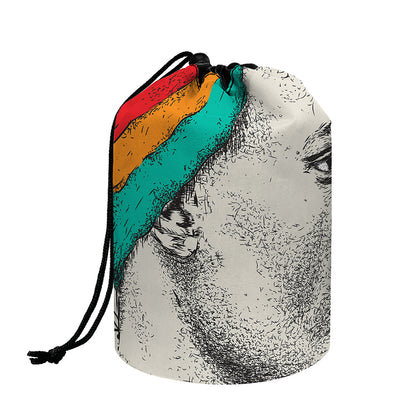 Ethnic African Girl Print Drawstring Makeup Bag