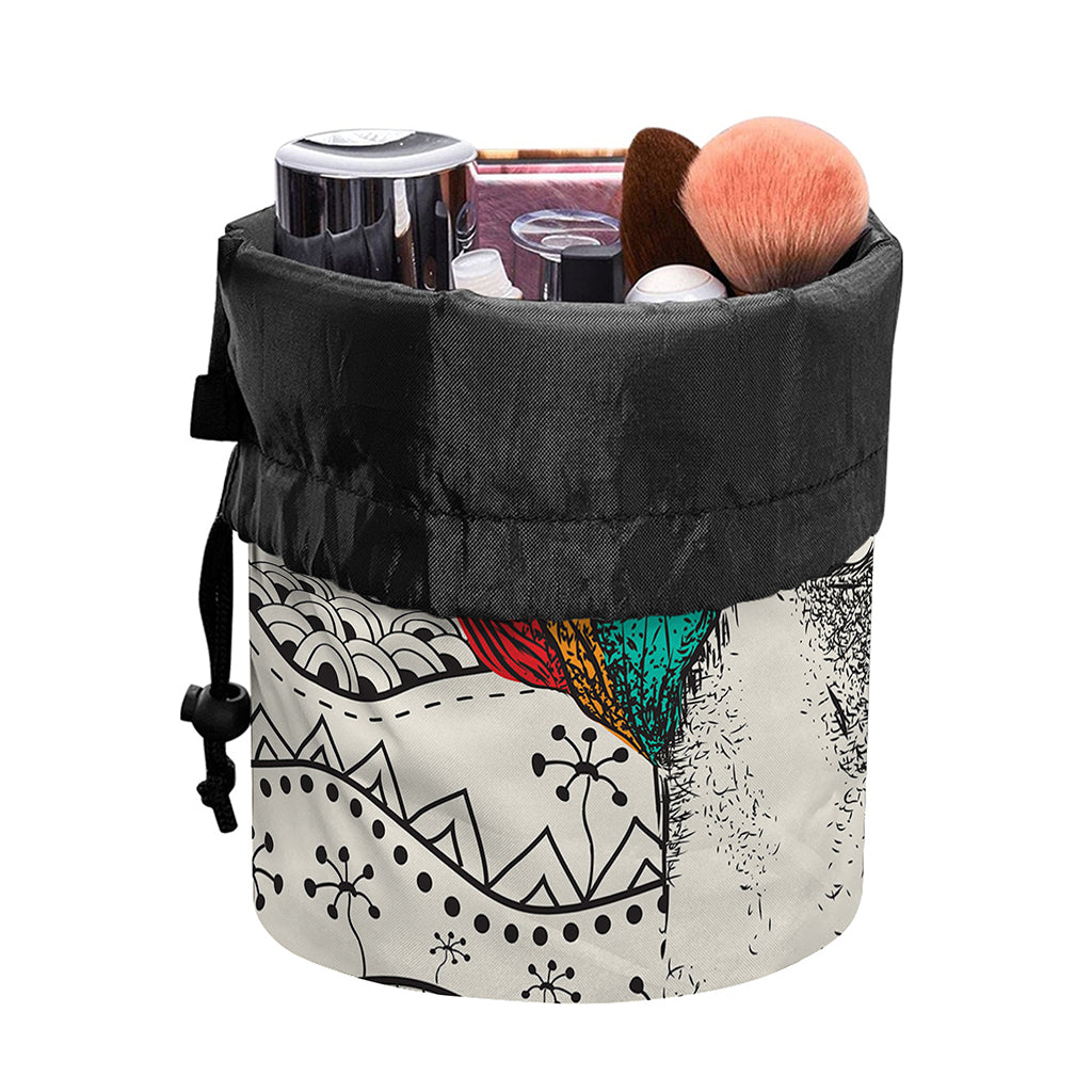 Ethnic African Girl Print Drawstring Makeup Bag