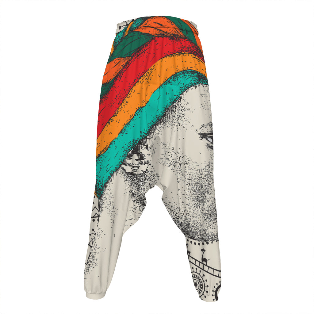 Ethnic African Girl Print Hammer Pants