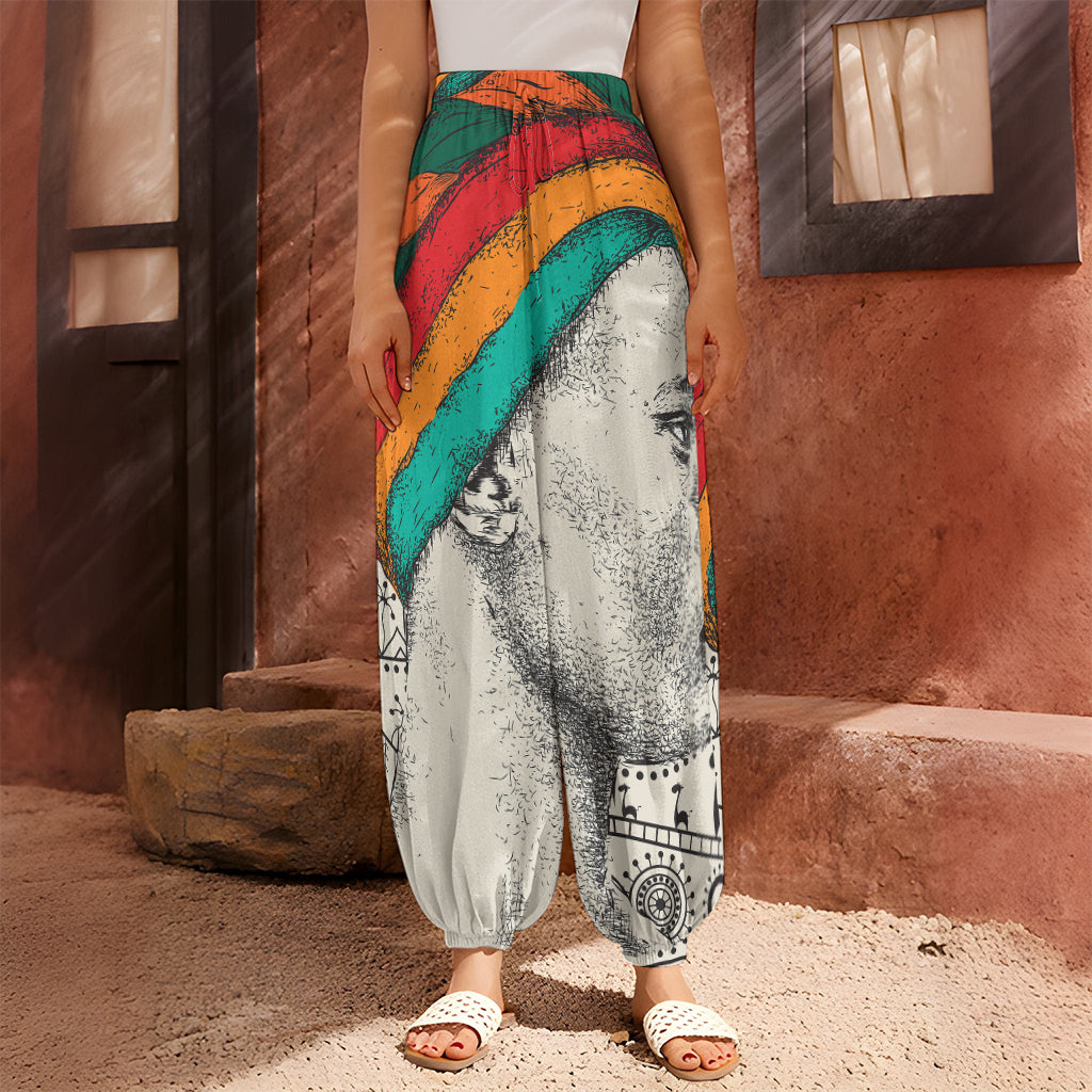 Ethnic African Girl Print Harem Pants