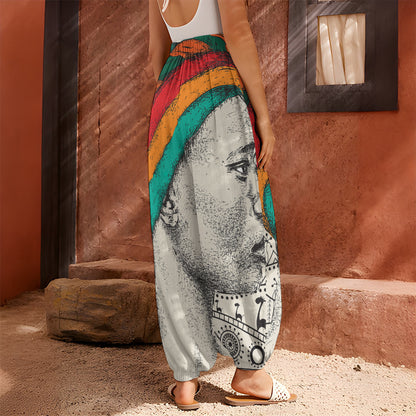 Ethnic African Girl Print Harem Pants