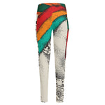 Ethnic African Girl Print High-Waisted Pocket Leggings