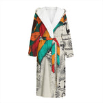 Ethnic African Girl Print Hooded Bathrobe