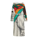 Ethnic African Girl Print Hooded Bathrobe