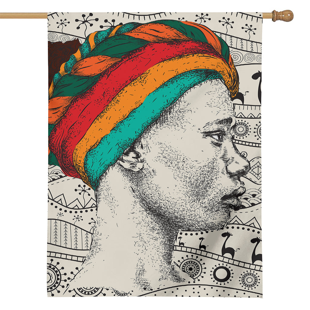 Ethnic African Girl Print House Flag