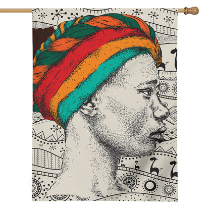 Ethnic African Girl Print House Flag