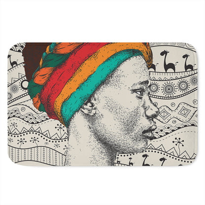 Ethnic African Girl Print Indoor Door Mat
