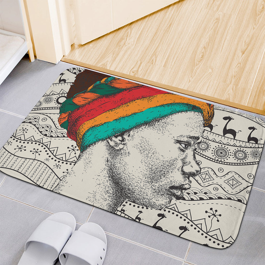 Ethnic African Girl Print Indoor Door Mat