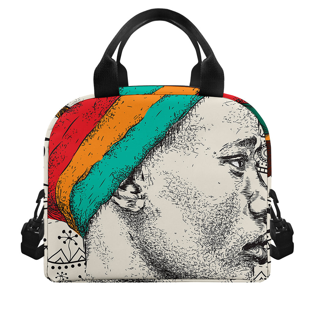 Ethnic African Girl Print Insulated Lunch Bag