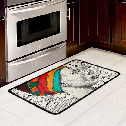 Ethnic African Girl Print Kitchen Mat