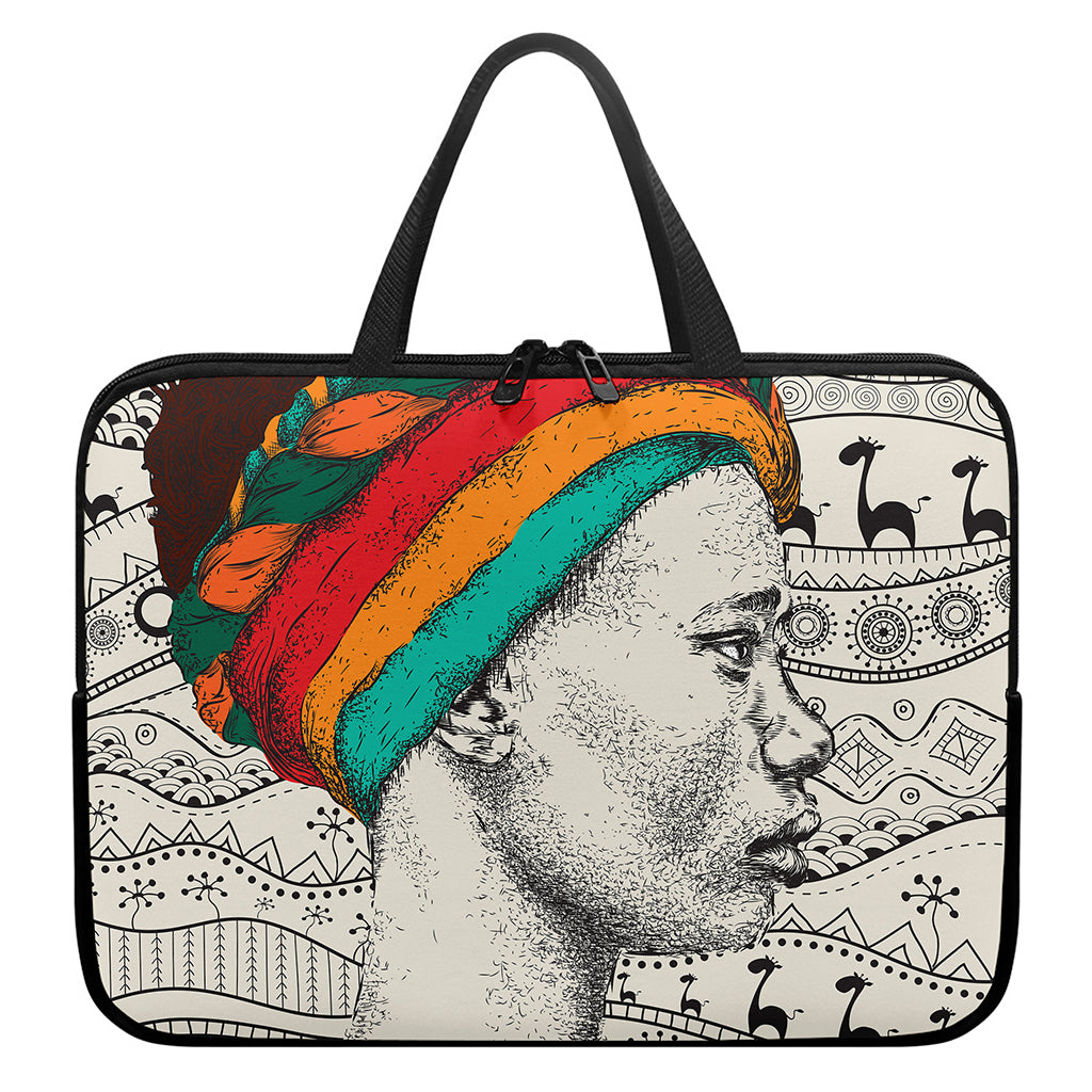 Ethnic African Girl Print Laptop Sleeve With Handle