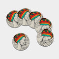 Ethnic African Girl Print Leather Coaster Set