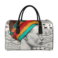 Ethnic African Girl Print Leather Duffel Bag