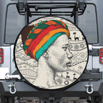 Ethnic African Girl Print Leather Spare Tire Cover