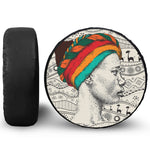 Ethnic African Girl Print Leather Spare Tire Cover