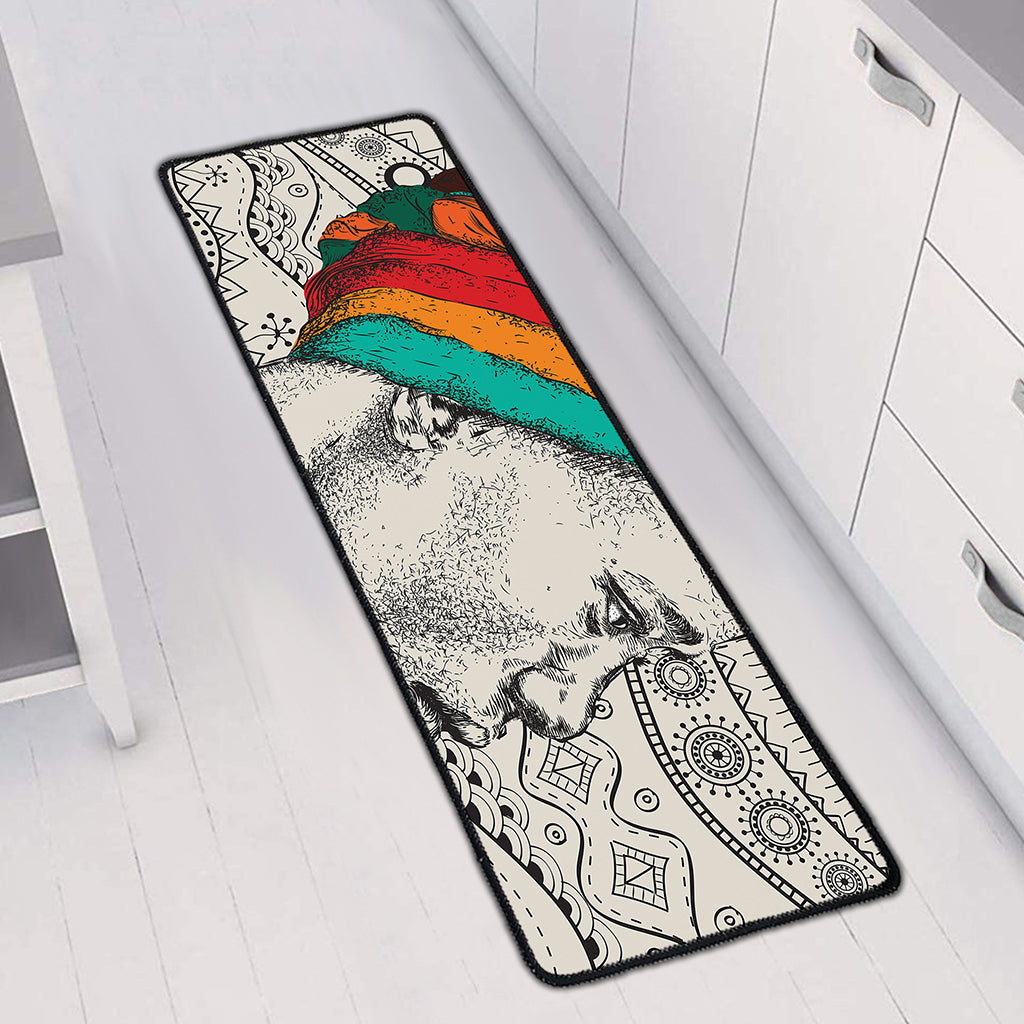 Ethnic African Girl Print Long Kitchen Mat