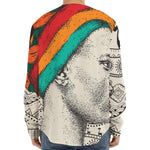 Ethnic African Girl Print Long Sleeve Baseball Jersey