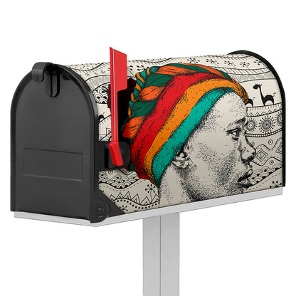 Ethnic African Girl Print Mailbox Cover