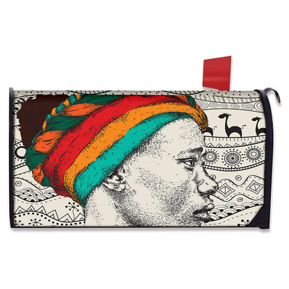 Ethnic African Girl Print Mailbox Cover