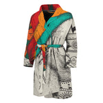Ethnic African Girl Print Men's Bathrobe