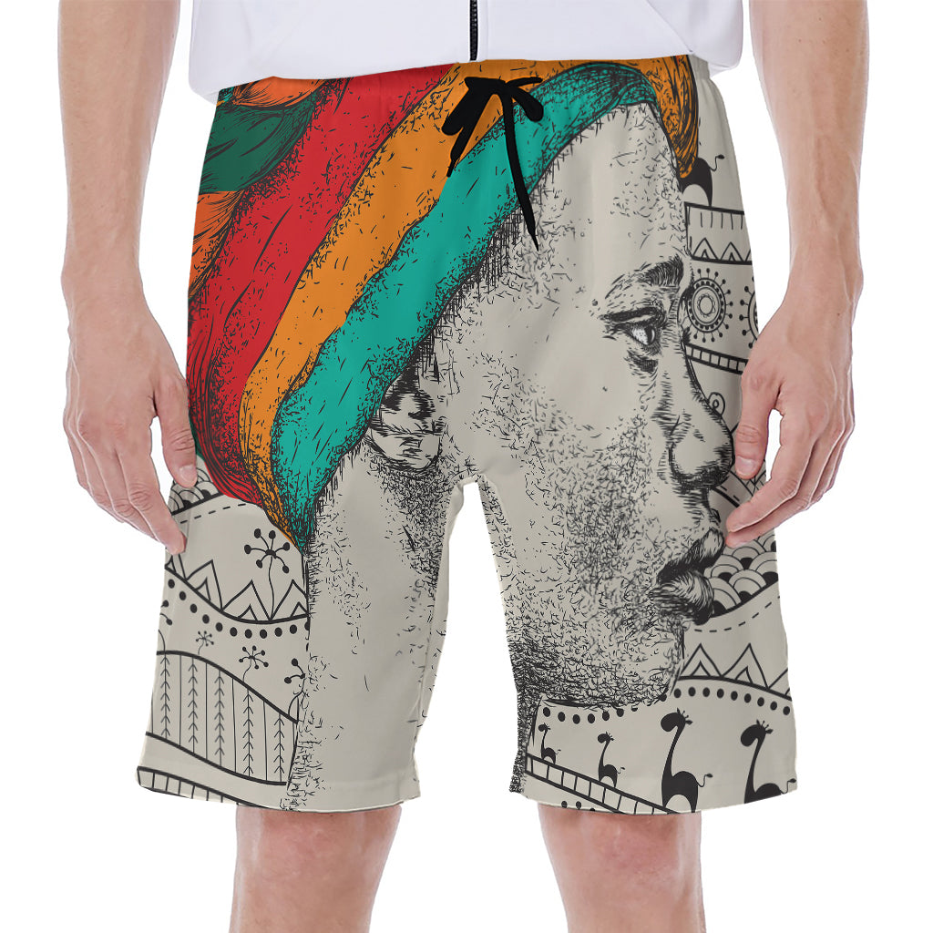Ethnic African Girl Print Men's Beach Shorts