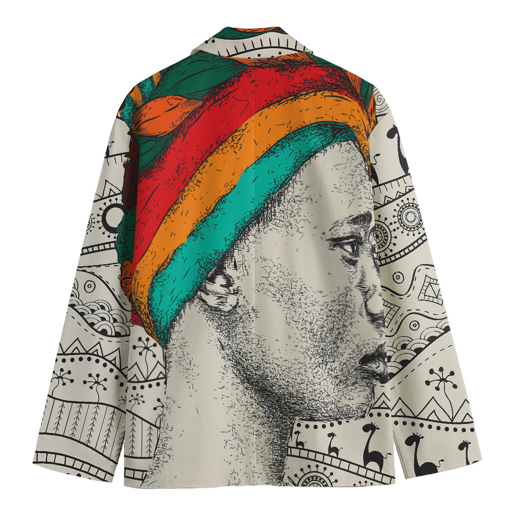 Ethnic African Girl Print Men's Blazer