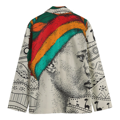 Ethnic African Girl Print Men's Blazer
