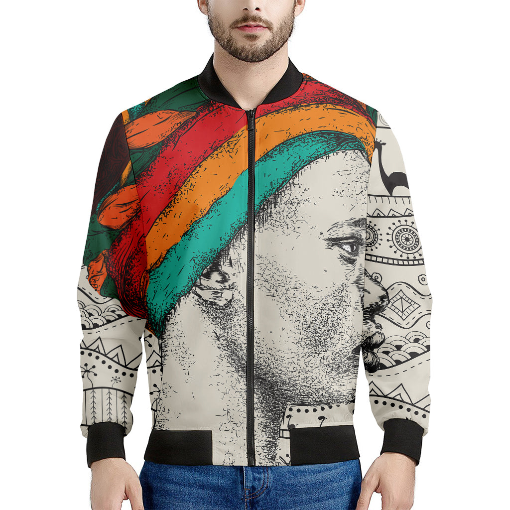Ethnic African Girl Print Men's Bomber Jacket