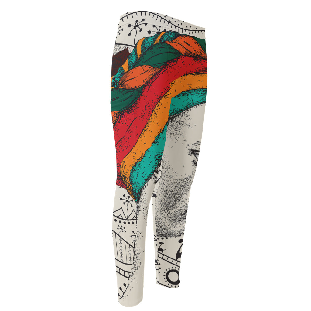 Ethnic African Girl Print Men's Compression Pants