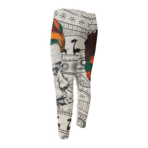 Ethnic African Girl Print Men's Compression Pants