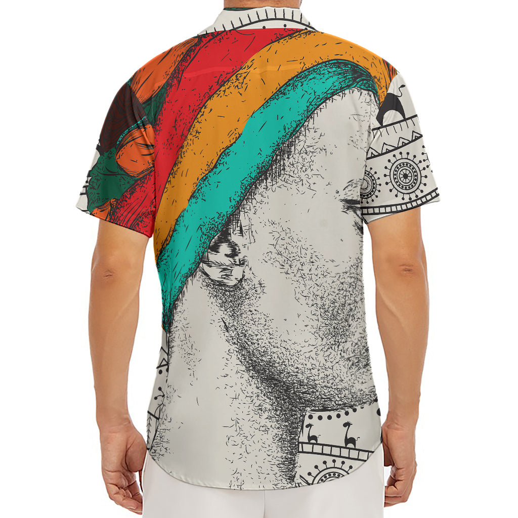 Ethnic African Girl Print Men's Deep V-Neck Shirt
