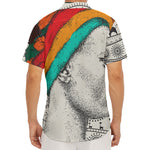 Ethnic African Girl Print Men's Deep V-Neck Shirt