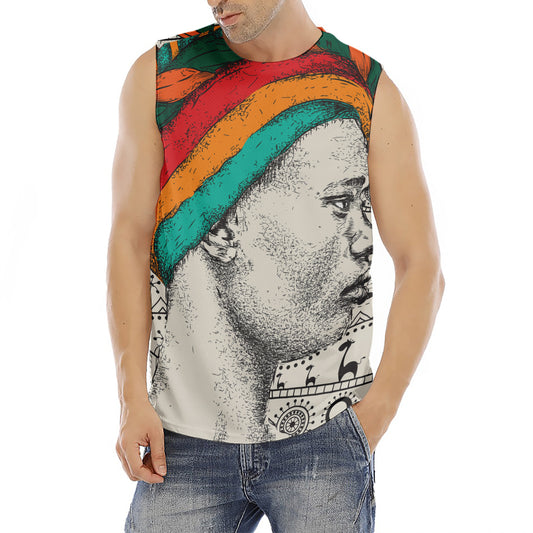Ethnic African Girl Print Men's Fitness Tank Top