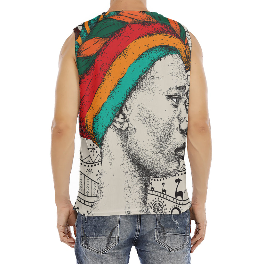 Ethnic African Girl Print Men's Fitness Tank Top